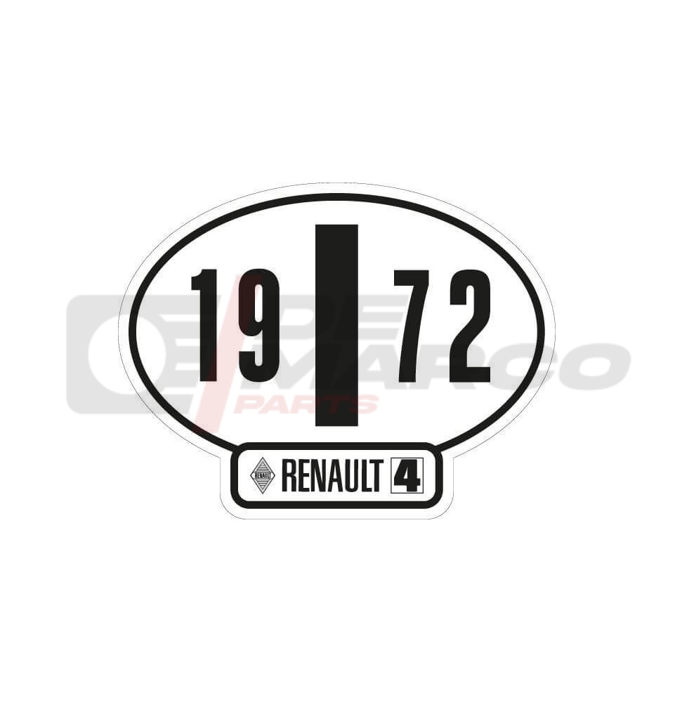 Italian identification sticker Renault 4 year 1972