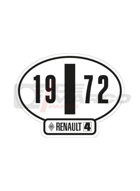 Adhesivo de identificación italiano Renault 4, año 1972