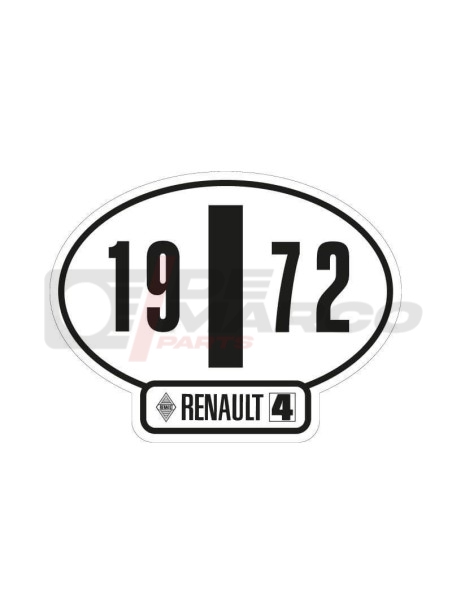 Italian identification sticker Renault 4 year 1972