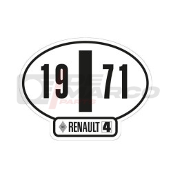 Italian identification sticker Renault 4 year 1971