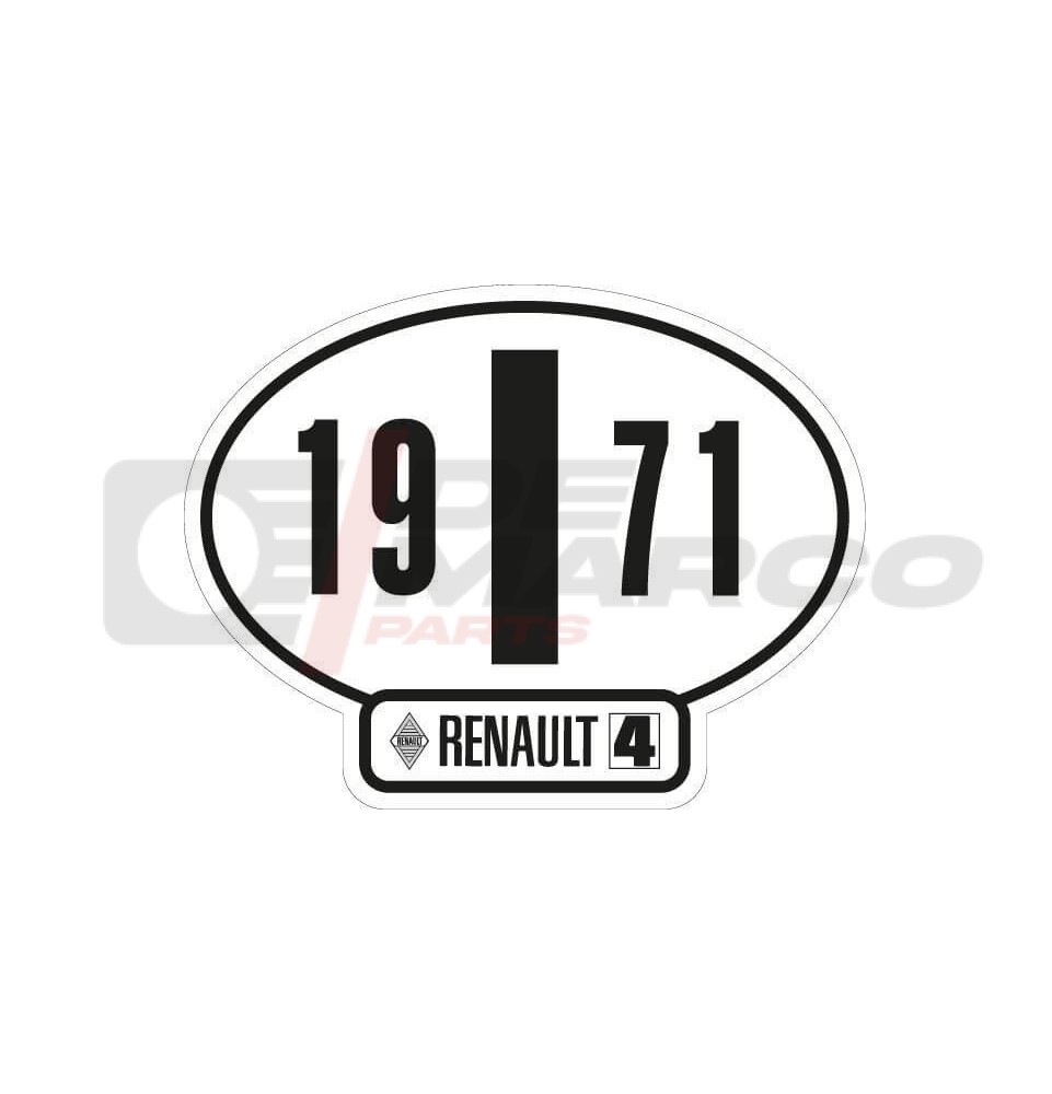 Adhesivo de identificación italiano del Renault 4, año 1971