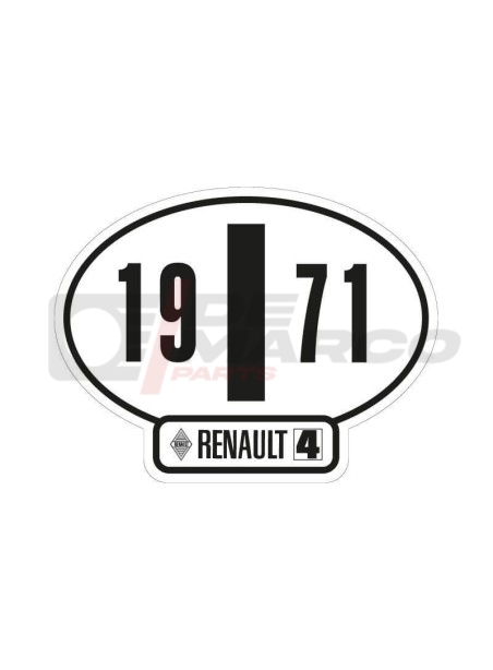 Adhesivo de identificación italiano del Renault 4, año 1971