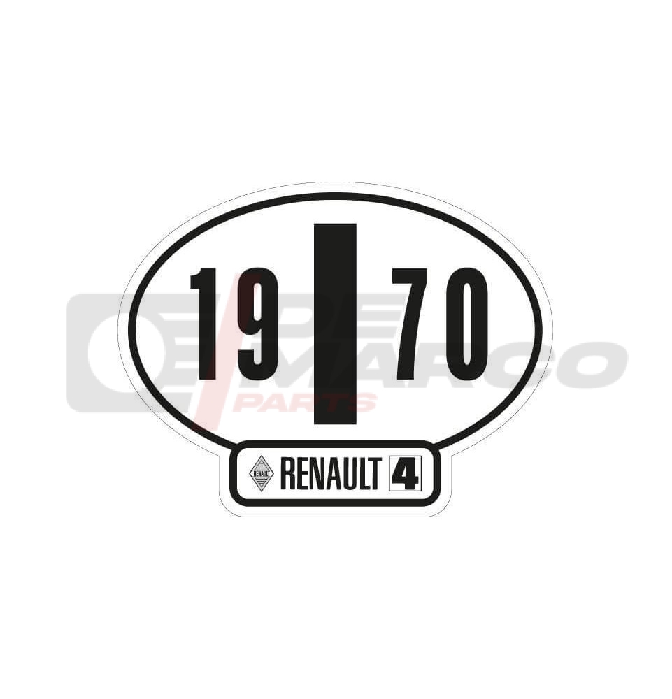 Adhesivo de identificación italiano Renault 4, año 1970