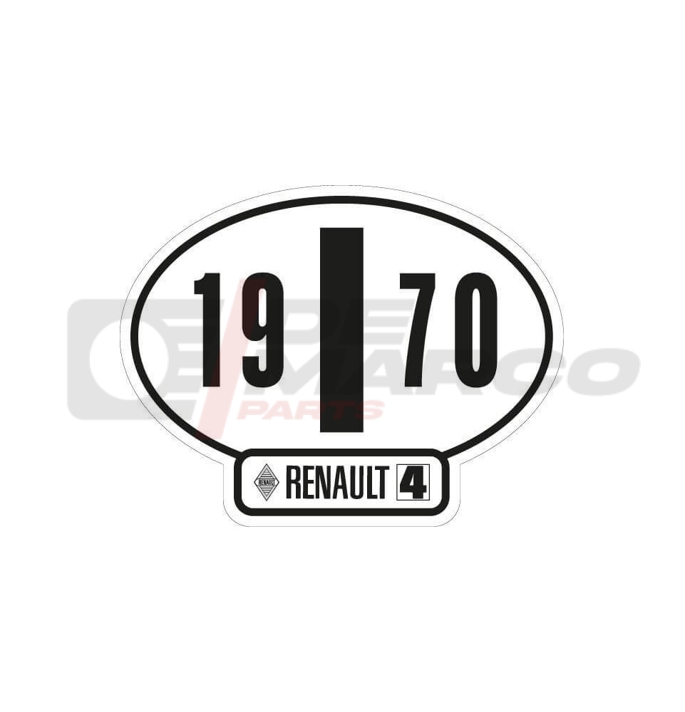 Italian identification sticker Renault 4 year 1970