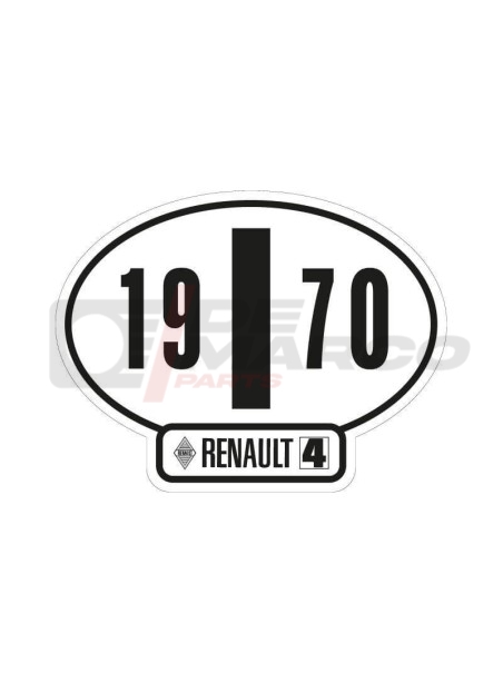 Adhesivo de identificación italiano Renault 4, año 1970