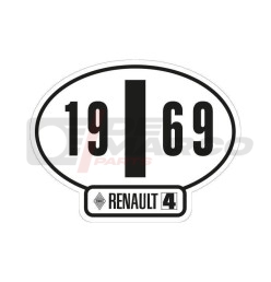 Adhesivo de identificación italiano del Renault 4, año 1969