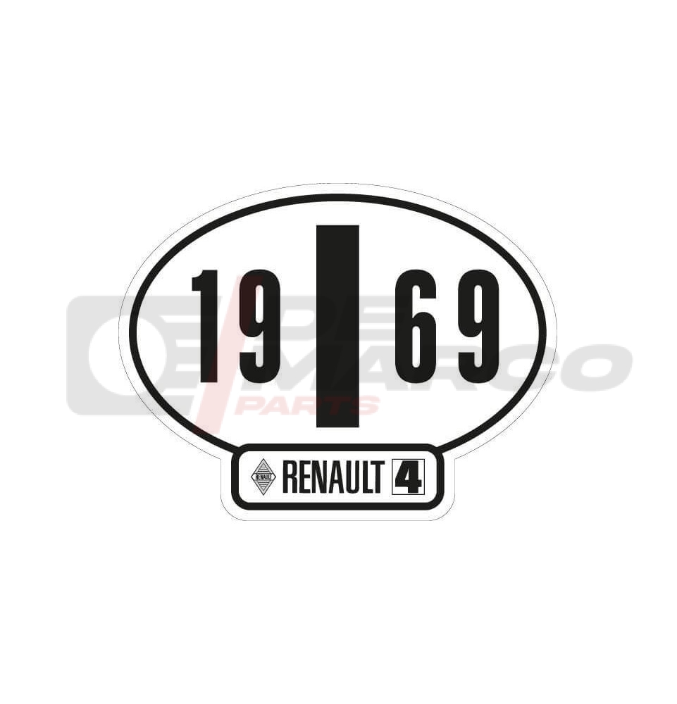 Adhesivo de identificación italiano del Renault 4, año 1969