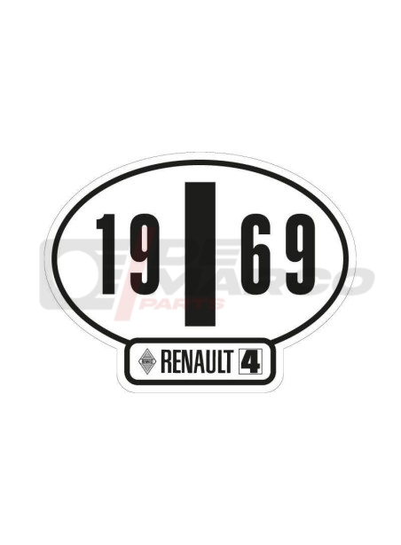Adhesivo de identificación italiano del Renault 4, año 1969