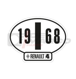 Adhesivo de identificación italiano del Renault 4, año 1968