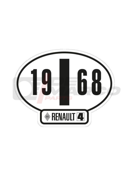 Adesivo identificativo Italia Renault 4 anno 1968