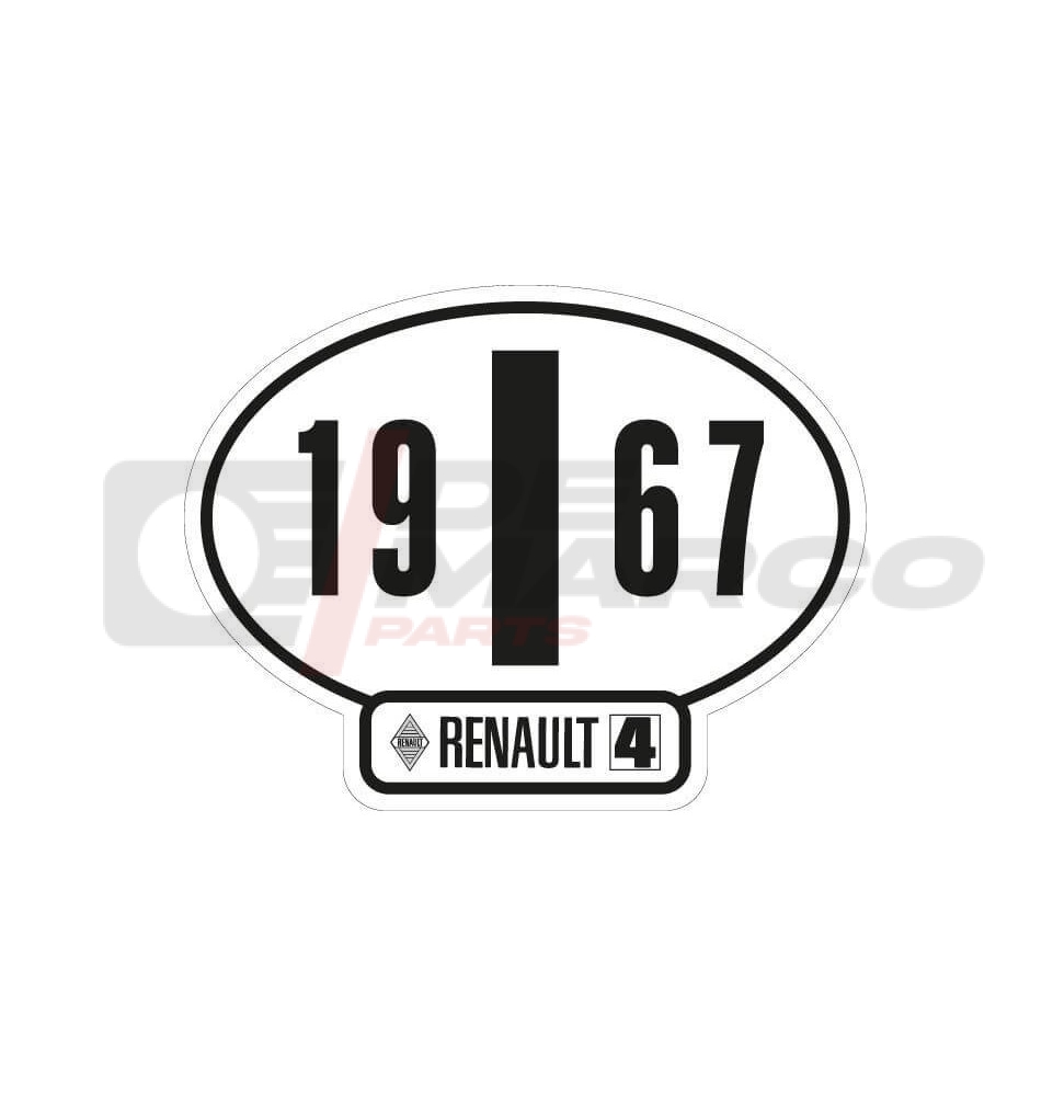Adhesivo de identificación italiano del Renault 4, año 1967