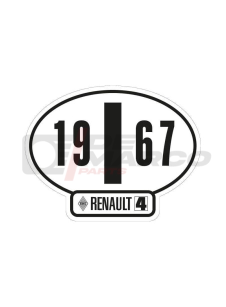 Adesivo identificativo Italia Renault 4 anno 1967