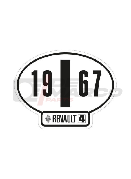 Adhesivo de identificación italiano del Renault 4, año 1967