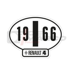 Adhesivo de identificación italiano del Renault 4, año 1966