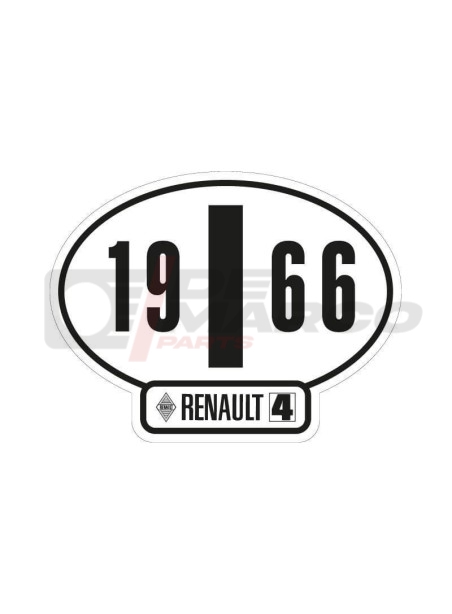 Adhesivo de identificación italiano del Renault 4, año 1966