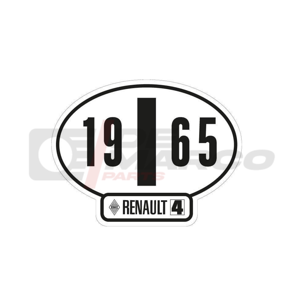 Adhesivo de identificación italiano del Renault 4, año 1965