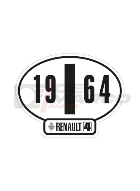 Adhesivo de identificación italiano del Renault 4, año 1964