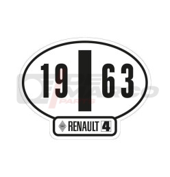Adhesivo de identificación italiano del Renault 4, año 1963