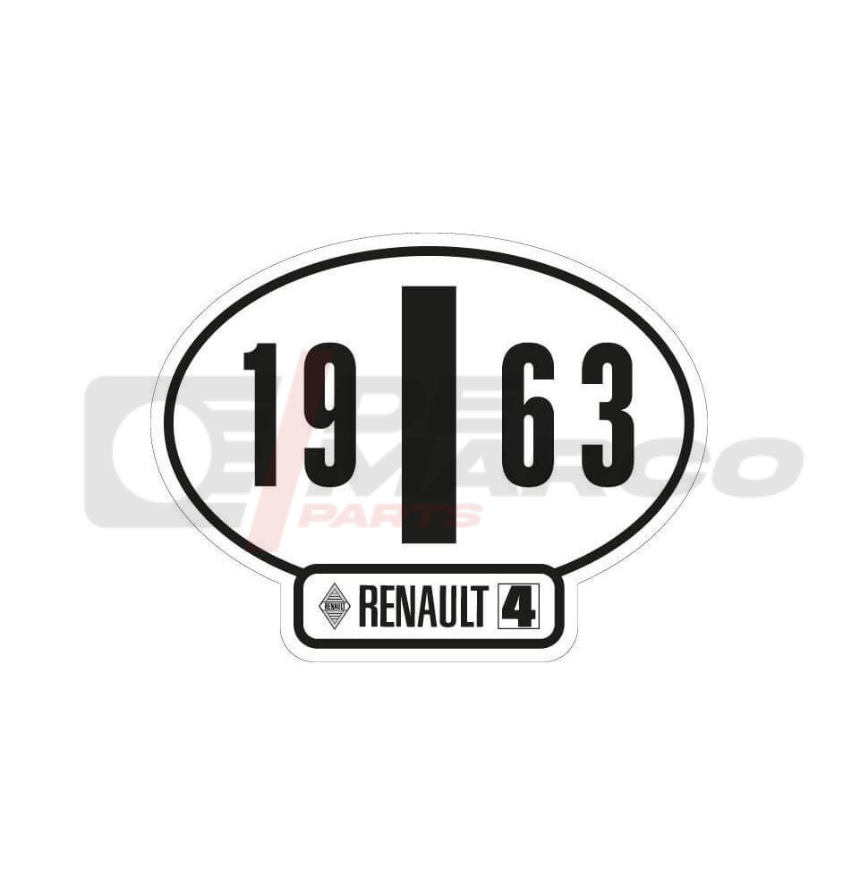 Adhesivo de identificación italiano del Renault 4, año 1963