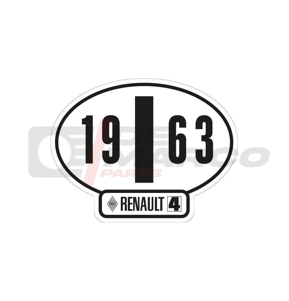 Italian identification sticker Renault 4 year 1963