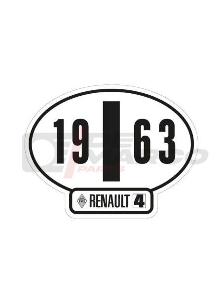 Adhesivo de identificación italiano del Renault 4, año 1963