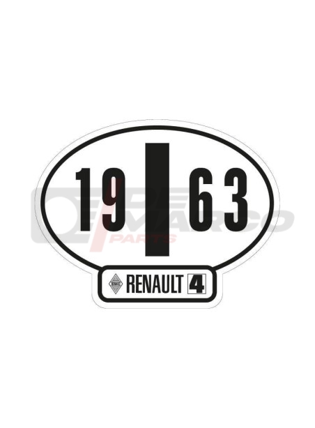 Italian identification sticker Renault 4 year 1963