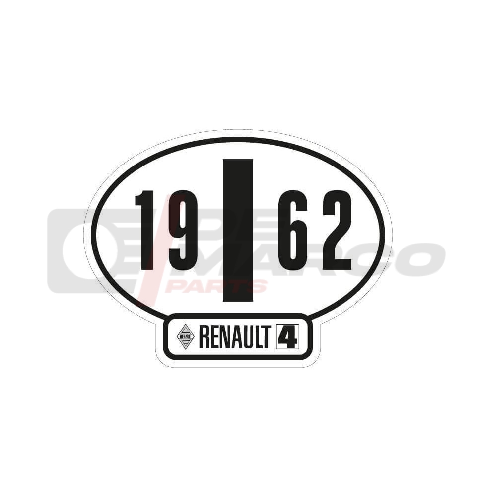 Adhesivo de identificación italiano del Renault 4, año 1962
