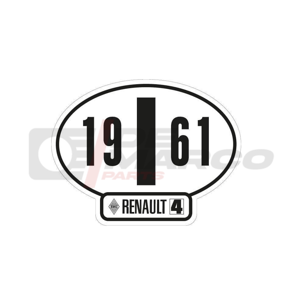 Adhesivo de identificación italiano del Renault 4, año 1961