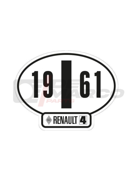 Adhesivo de identificación italiano del Renault 4, año 1961