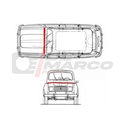 Front hood gasket for Renault 4 engine compartment