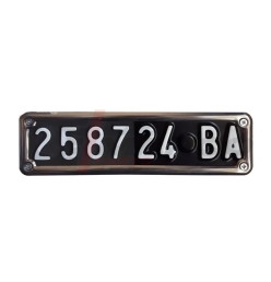 Stainless steel rear license plate example mounted