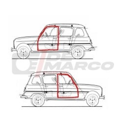 Junta de puerta trasera de Renault 4 (alta calidad)
