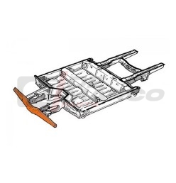 Travesaño delantero con orificio central para arranque Renault 4