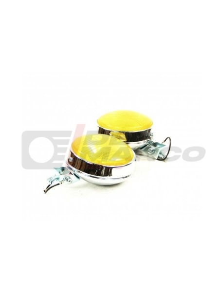 Pair of Yellow Front Fog Lights Ø 110mm