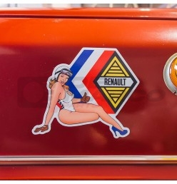 Adesivo pin up con logo Renault visto di fronte