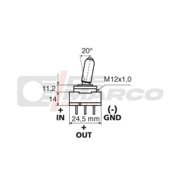 interruptor de palanca con luz LED verde