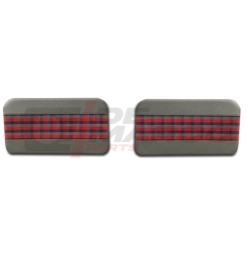 Par de paneles de puerta delantera "Tartan" en gris, rojo y azul, Renault 4