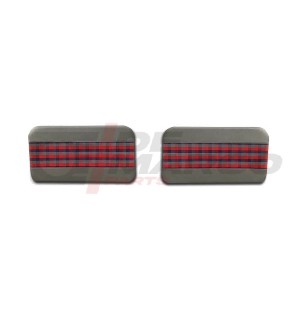Par de paneles de puerta delantera "Tartan" en gris, rojo y azul, Renault 4