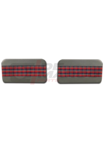 Pair of "Scottish" Front Door Panels Grey-Red-Blue for Renault 4