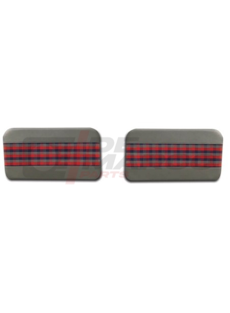 Par de paneles de puerta delantera "Tartan" en gris, rojo y azul, Renault 4