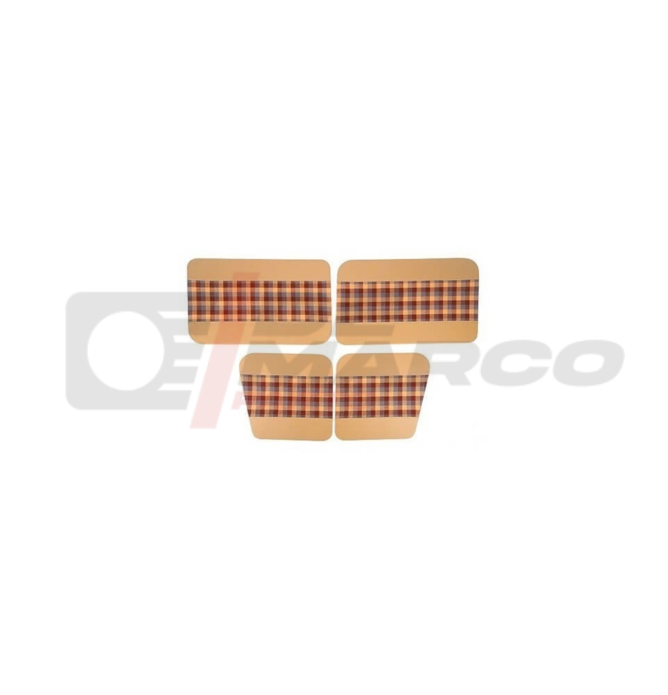 Juego de 4 paneles de puerta "Tartan", beige-marrón-gris, Renault 4