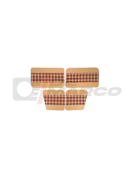 Juego de 4 paneles de puerta "Tartan", beige-marrón-gris, Renault 4