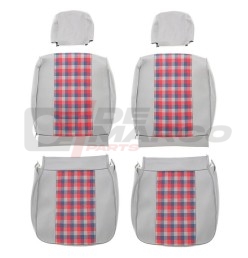 Juego de tapicería de asiento "Scotch" gris-rojo-azul, Renault 4