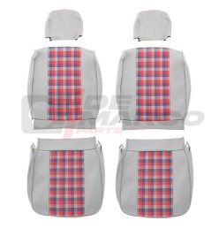 Set Seat Covers "Scottish" Grey-Red-Blue for Renault 4