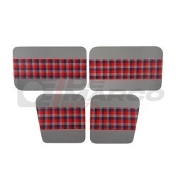 Juego de 4 paneles de puerta a cuadros gris-rojo-azul, Renault 4
