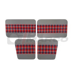 Set 4 pannelli porte "scozzese" grigio-rosso-blu, Renault 4