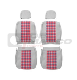 Set Rivestimenti sedili "scozzese" grigio-rosso-blu, Renault 4 fino al 1980