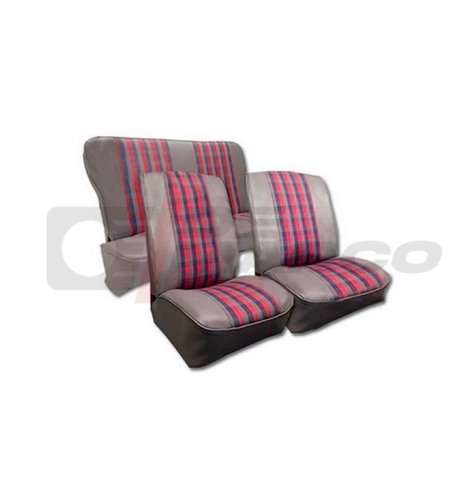 Juego de tapicería de asiento "Scotch" gris-rojo-azul, Renault 4