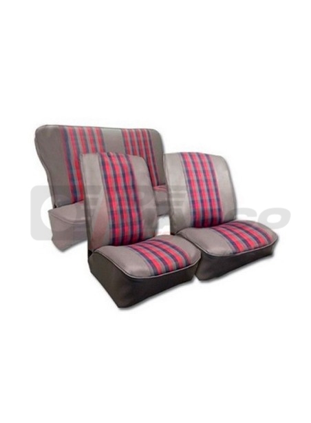 Juego de tapicería de asiento "Scotch" gris-rojo-azul, Renault 4