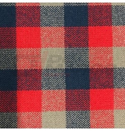 Tela "Tartan" gris-rojo-azul vendida por metro para Renault 4